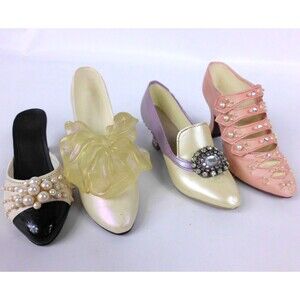 Vintage 1998 Just the Right Shoe Lot of 4 Promenade Tying the Knot Pearl Mule